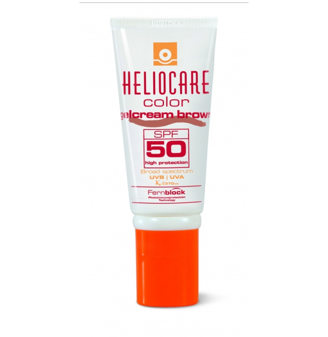 Heliocare Color Gel Cream Brown SPF50 High Protection Dr Ria Smit Women's Health & Aesthetic Medicine, Paarl Heliocare Color Gel cream Brown SPF50 with an SPF of 50 is a shaded sunblock for Medium and Darker skin tones, easy to apply
